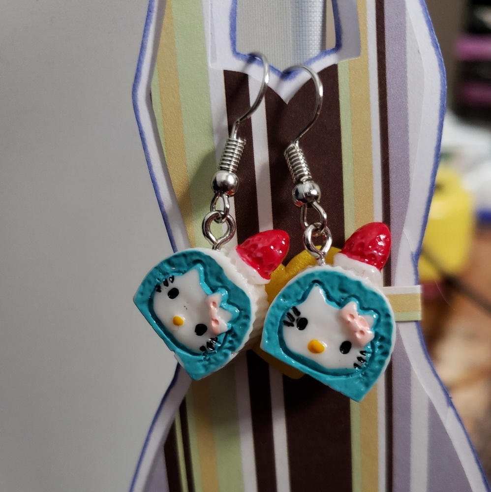 Cute kitty polymer clay earrings